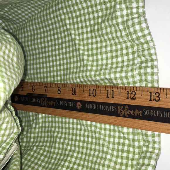 Pottery Barn Kids Green and White Gingham medium drawstring pillow sham - Picture 4 of 16